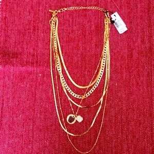 NWT - WHBM Convertible Gold Necklace
